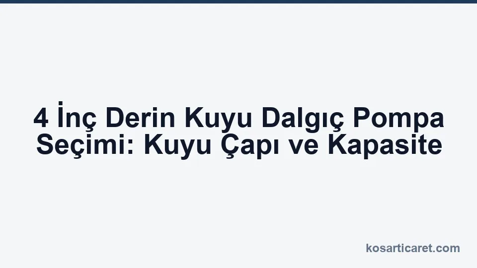 Kuyu çapı ve kapasiteye göre 4 inç derin kuyu dalgıç pompa