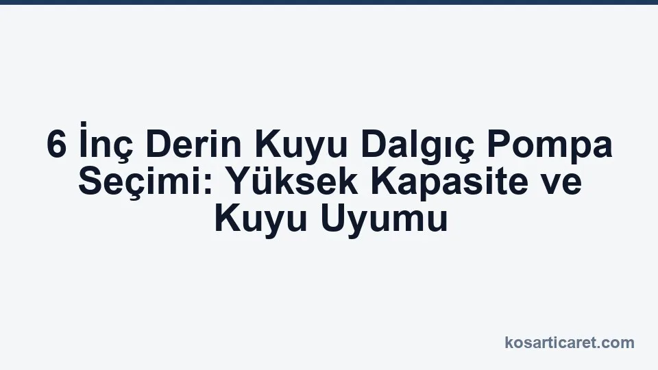 Yüksek kapasite ve kuyu uyumuna göre 6 inç dalgıç pompa