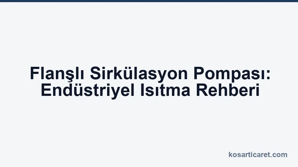 Flanşlı sirkülasyon pompası — endüstriyel ısıtma