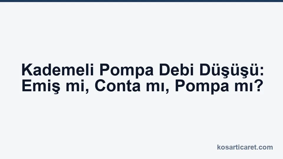 Kademeli pompa debi düşüşü emme conta teşhisi
