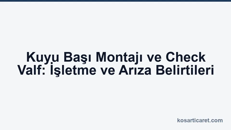 Kuyu başı montajı check valf işletme arıza belirtileri