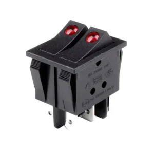 İkili LED Işıklı Anahtar 6 Bacaklı - Görsel 1